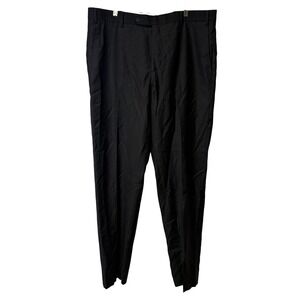 Zanella Devon Dress Pants Mens 36 Black Made in Italy Wool Slacks 36x32